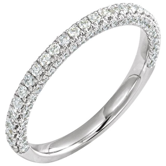 14K Yellow Or White Or Rose Gold Or Platinum Round 1.3Mm Si1-Si2, G-H Polished 5/8 Ctw Lab-Grown Diamond Matching Band, Size 7