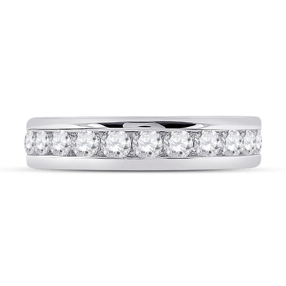 14K White Gold Womens Round Diamond Eternity Wedding Band 2 Cttw, Womens Size: 5-10