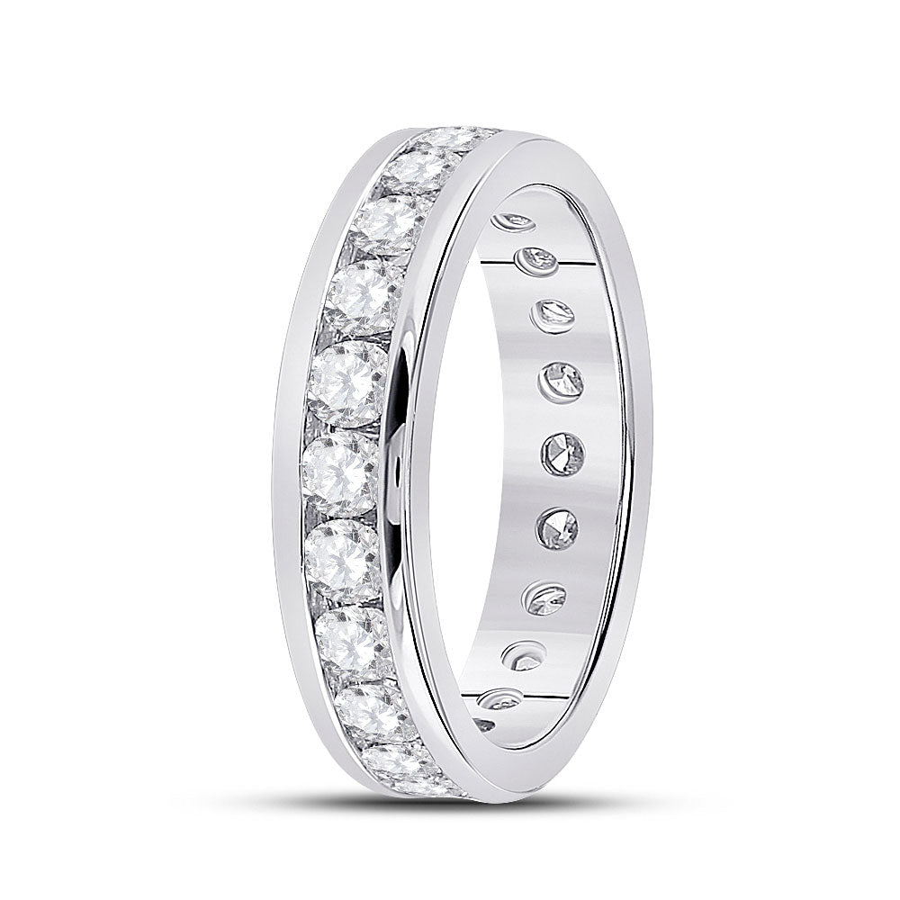 14K White Gold Womens Round Diamond Eternity Wedding Band 2 Cttw, Womens Size: 5-10