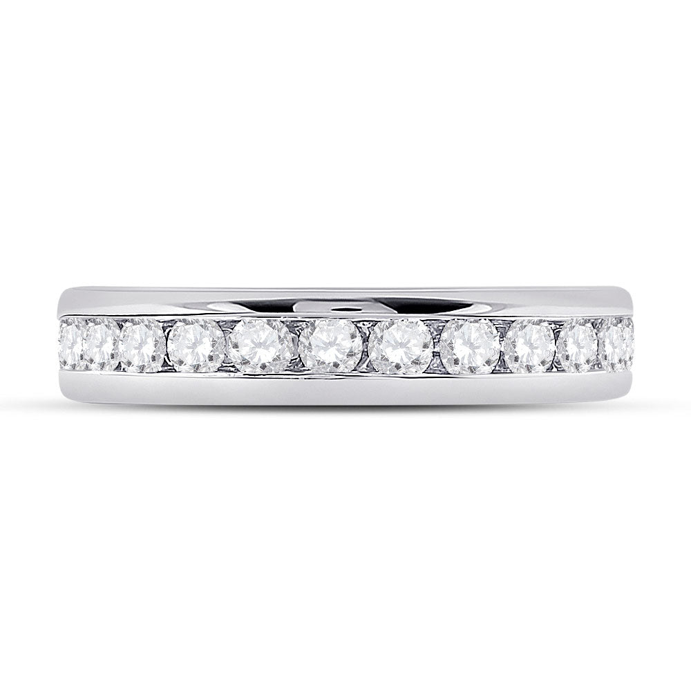 14K White Gold Womens Round Diamond Eternity Wedding Band 1-1/2 Cttw, Womens Size: 5-10