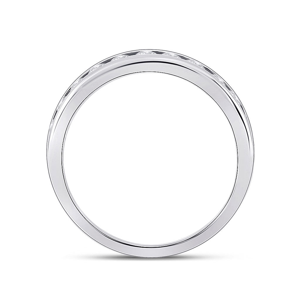 14K White Gold Womens Round Diamond Eternity Wedding Band 1-1/2 Cttw, Womens Size: 5-10
