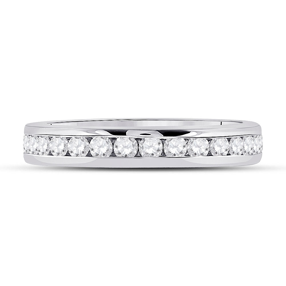 14K White Gold Womens Round Diamond Eternity Wedding Band 1 Cttw, Womens Size: 5-10