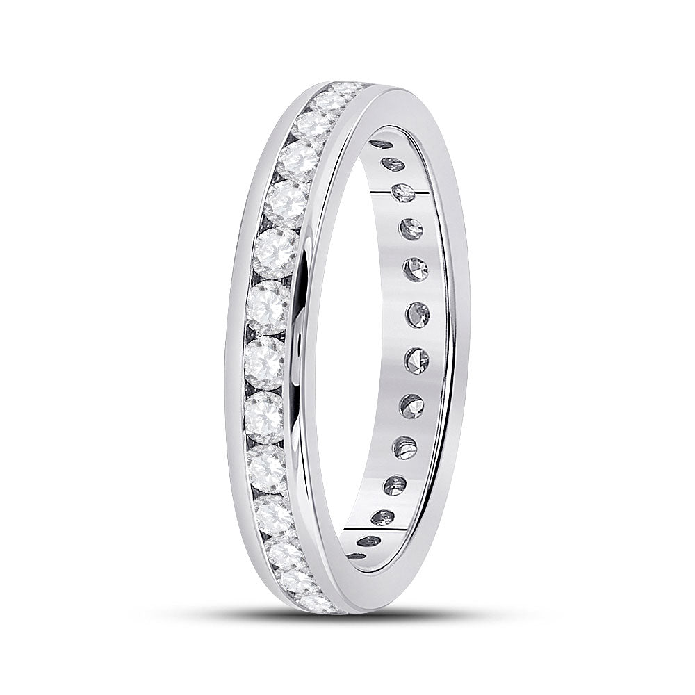 14K White Gold Womens Round Diamond Eternity Wedding Band 1 Cttw, Womens Size: 5-10