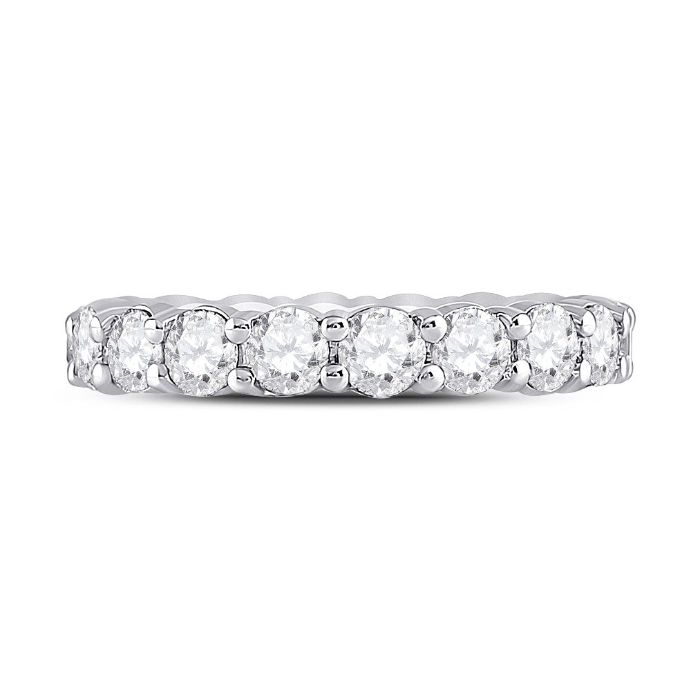 14K White Gold Womens Round Diamond Eternity Wedding Band 3 Cttw, Womens Size: 5-10