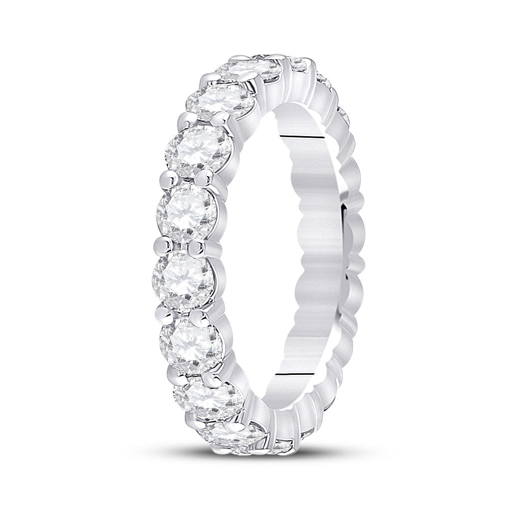 14K White Gold Womens Round Diamond Eternity Wedding Band 3 Cttw, Womens Size: 5-10