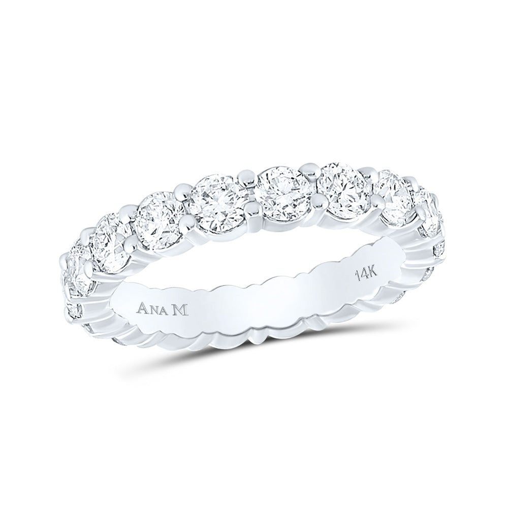 14K White Gold Womens Round Diamond Eternity Wedding Band 3 Cttw, Womens Size: 5-10
