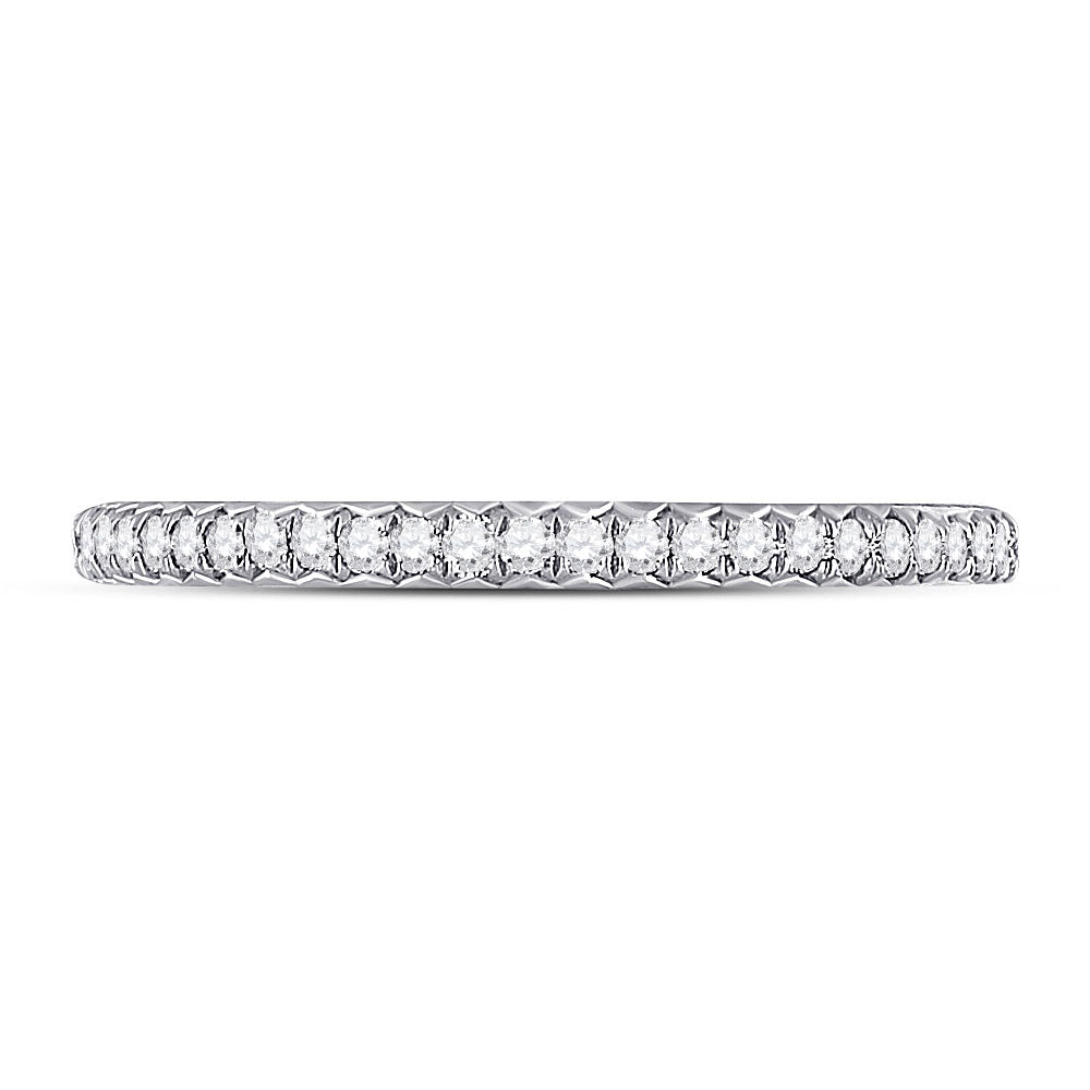 14K White Gold Womens Round Diamond Eternity Wedding Band 3/8 Cttw, Womens Size: 5-10