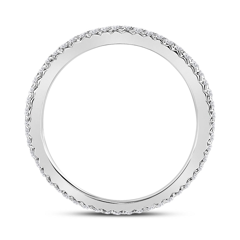 14K White Gold Womens Round Diamond Eternity Wedding Band 3/8 Cttw, Womens Size: 5-10