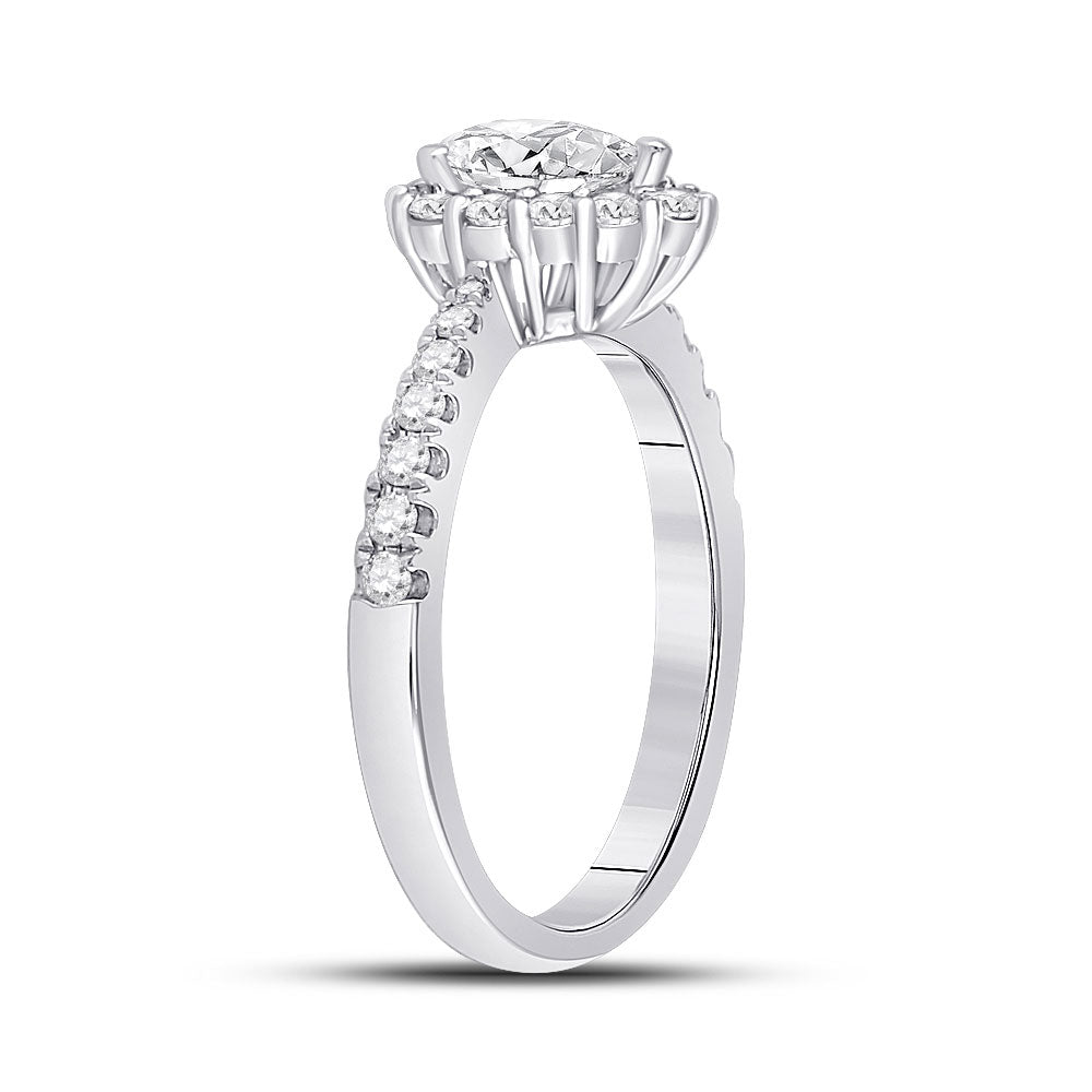 14K White Gold Pear Diamond Solitaire Bridal Wedding Engagement Ring 1 Cttw, Womens Size: 5-10