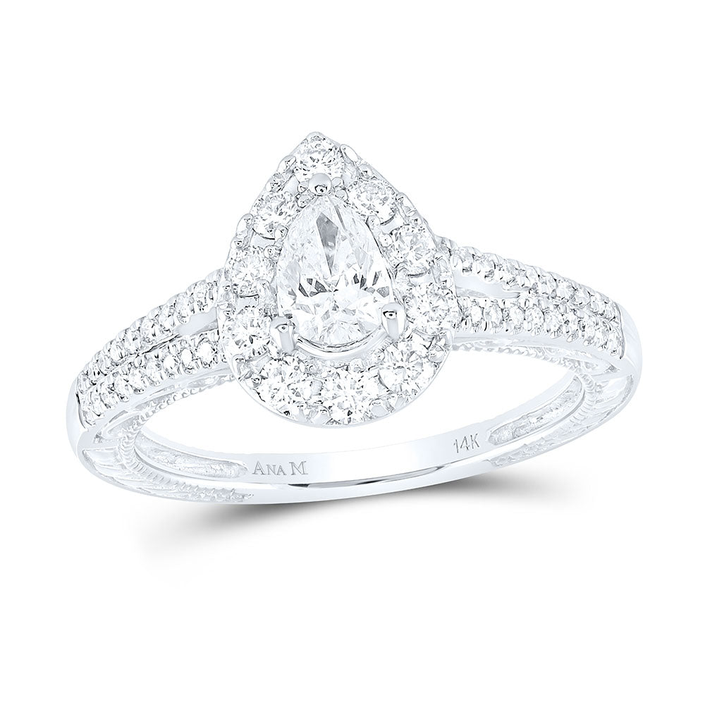 14K Yellow Or White Gold Pear Diamond Solitaire Bridal Wedding Engagement Ring 1 Cttw, Womens Size: 5-10
