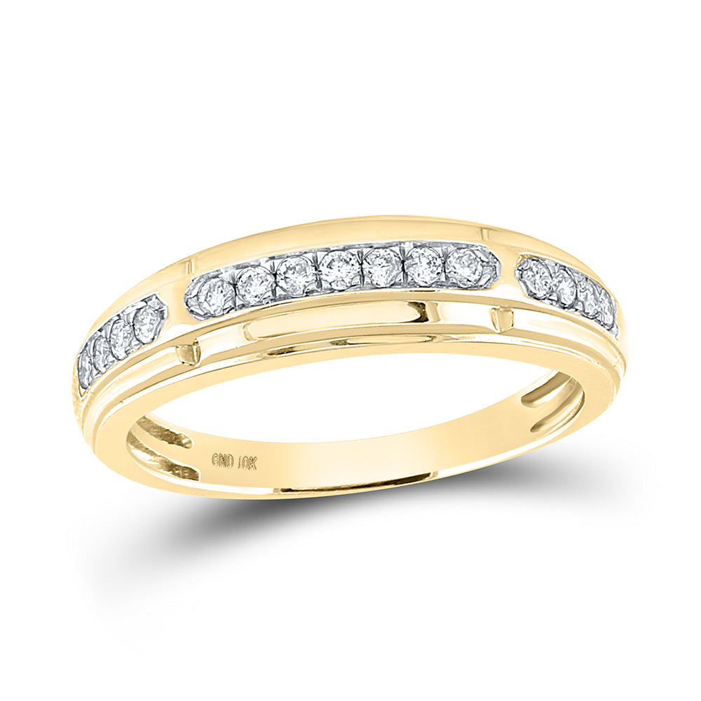 10K Yellow Gold His Hers Round Diamond Matching Wedding Set 1-1/5 Cttw, Womens Size: 5-10, Mens Size: 7-13