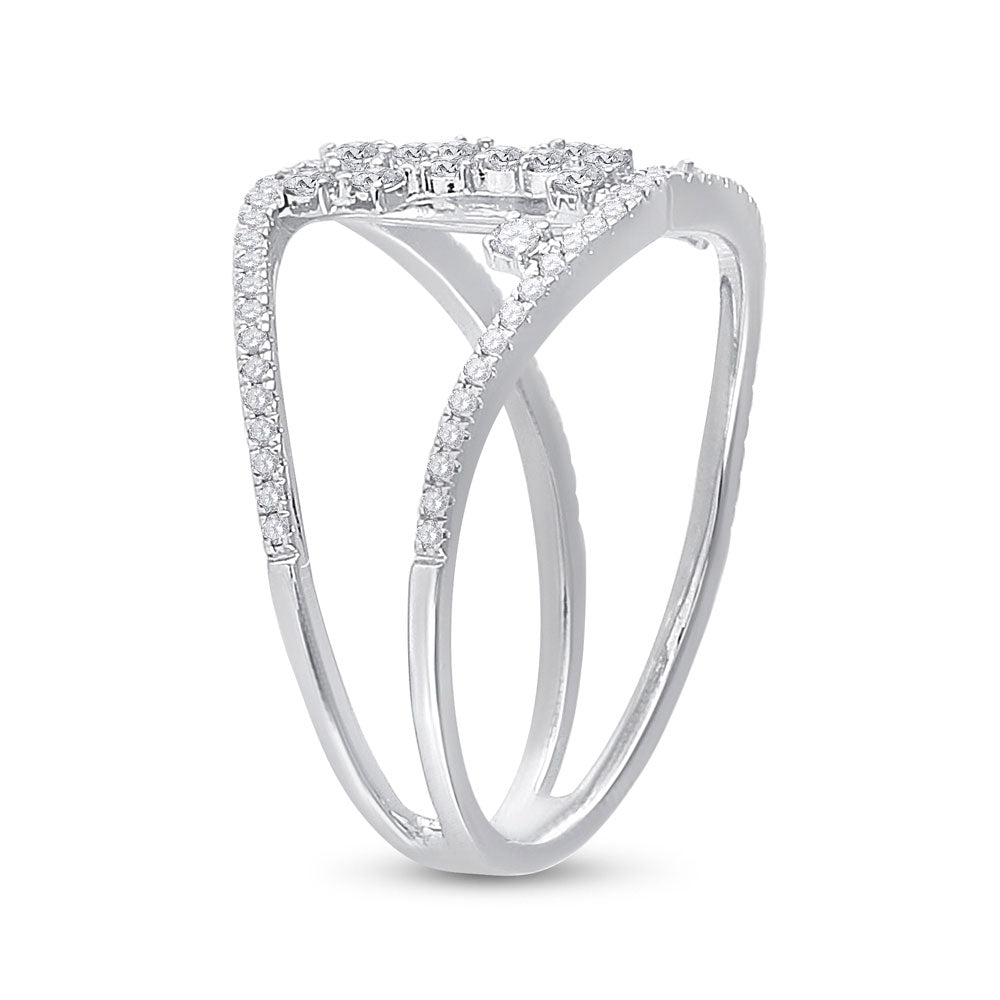 14K Yellow Or White Or Rose Gold Womens Round Diamond Scattered Fashion Ring , Womens Size: 5-10