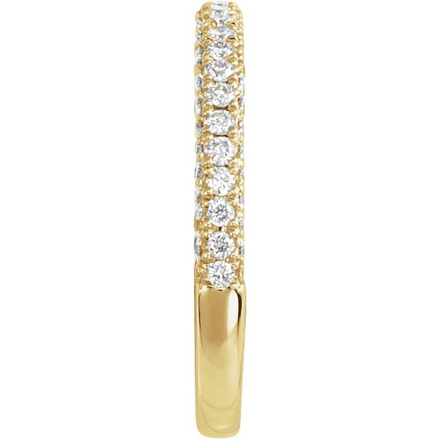14K Yellow Or White Or Rose Gold Or Platinum Round 1.3Mm Si1-Si2, G-H Polished 5/8 Ctw Lab-Grown Diamond Matching Band, Size 7