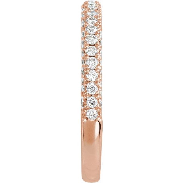 14K Yellow Or White Or Rose Gold Or Platinum Round 1.3Mm Si1-Si2, G-H Polished 5/8 Ctw Lab-Grown Diamond Matching Band, Size 7