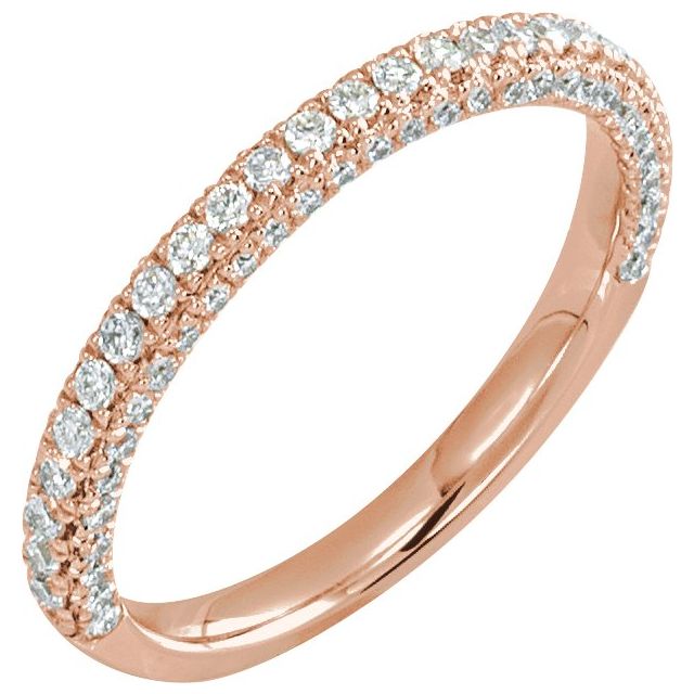 14K Yellow Or White Or Rose Gold Or Platinum Round 1.3Mm Si1-Si2, G-H Polished 5/8 Ctw Lab-Grown Diamond Matching Band, Size 7