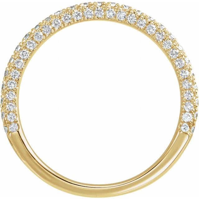 14K Yellow Or White Or Rose Gold Or Platinum Round 1.3Mm Si1-Si2, G-H Polished 5/8 Ctw Lab-Grown Diamond Matching Band, Size 7