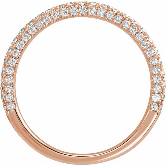 14K Yellow Or White Or Rose Gold Or Platinum Round 1.3Mm Si1-Si2, G-H Polished 5/8 Ctw Lab-Grown Diamond Matching Band, Size 7