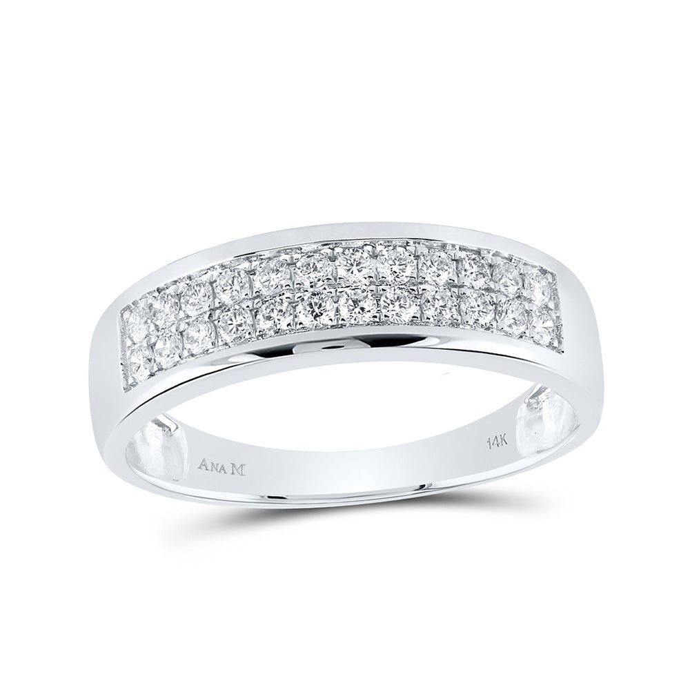 14K White Or Yellow Gold His Hers Round Diamond Cluster Matching Wedding Set, Womens Size: 5-10, Mens Size: 7-13
