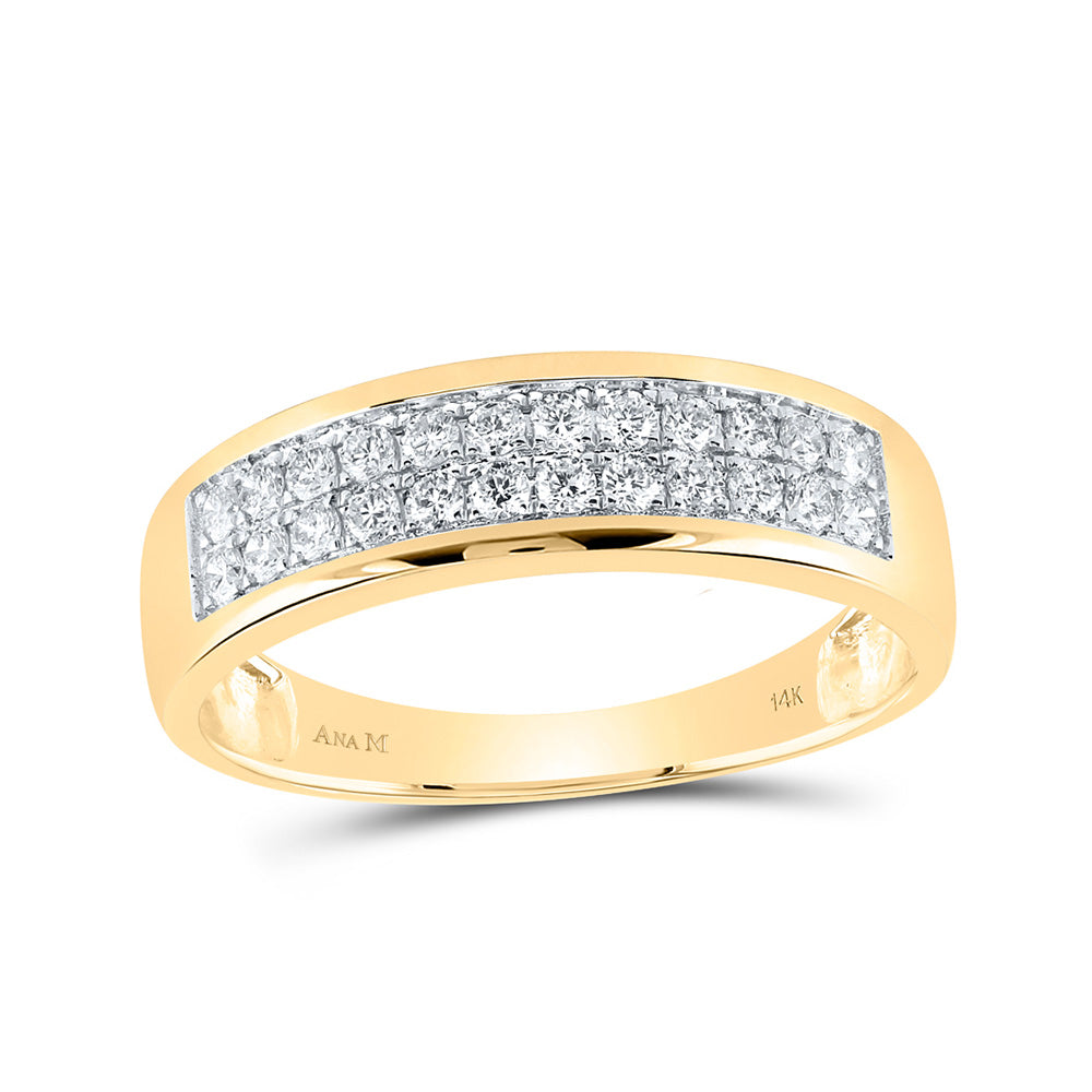 14K White Or Yellow Gold His Hers Round Diamond Cluster Matching Wedding Set, Womens Size: 5-10, Mens Size: 7-13