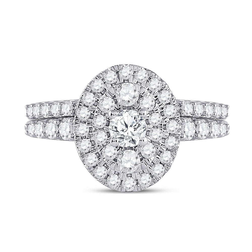 10K Yellow Gold Round Diamond Bridal Wedding Ring Band Set 1 Cttw, Womens Size: 5-10