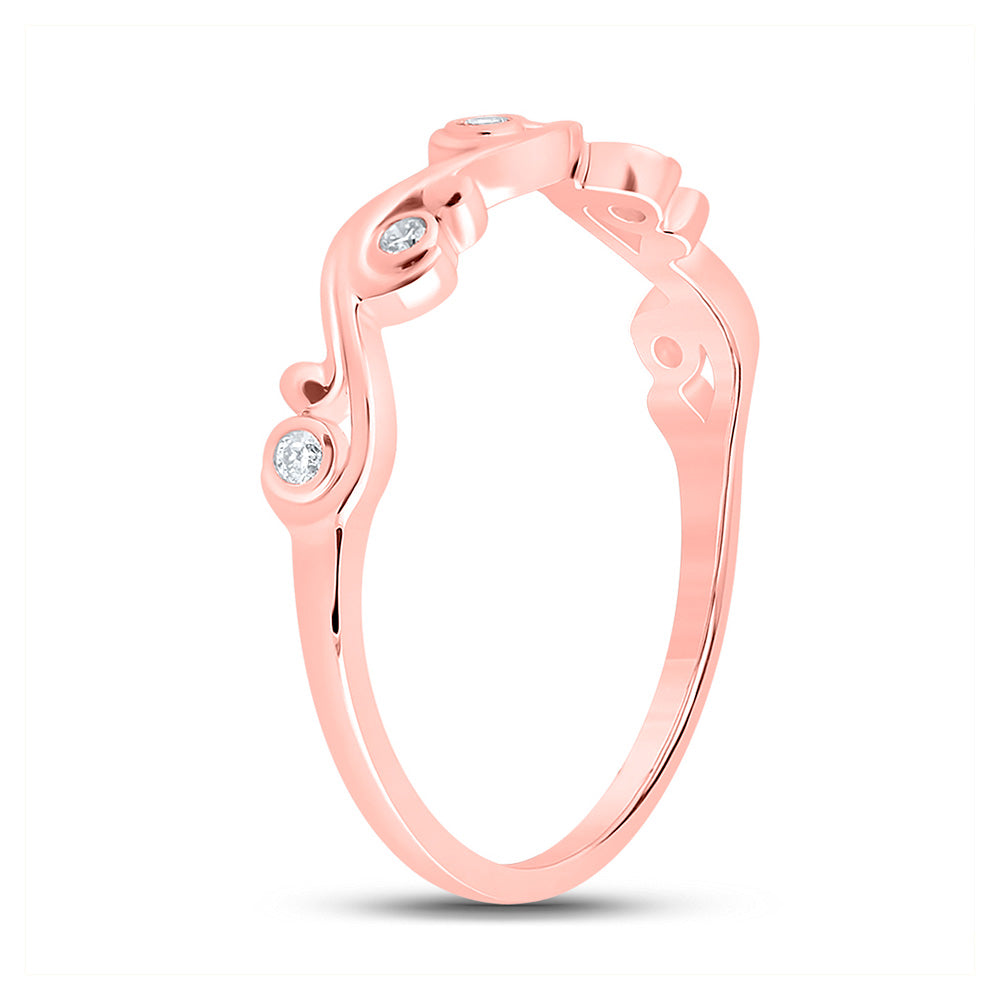10K Yellow Or White Or Rose Gold Womens Round Diamond Band Ring , Womens Size: 5-10