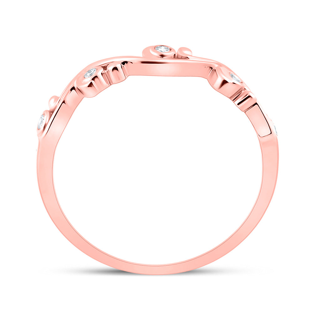 10K Yellow Or White Or Rose Gold Womens Round Diamond Band Ring , Womens Size: 5-10