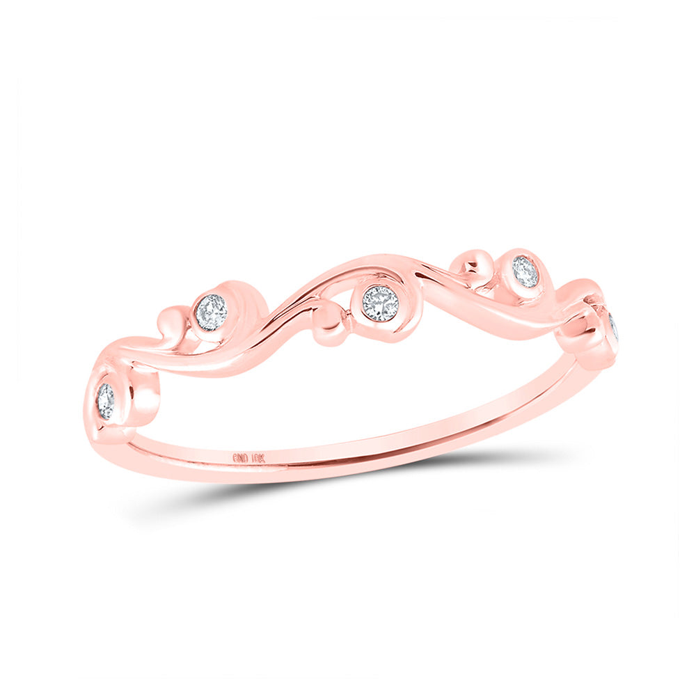 10K Yellow Or White Or Rose Gold Womens Round Diamond Band Ring , Womens Size: 5-10