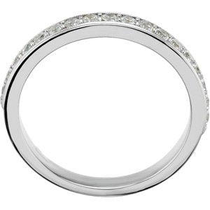 14K White Gold Square 4.5 X 4.5 Mm Si2-Si3, Gh :: 1/4 Ctw Polished 1/4 Ctw Natural Diamond Band Size 7