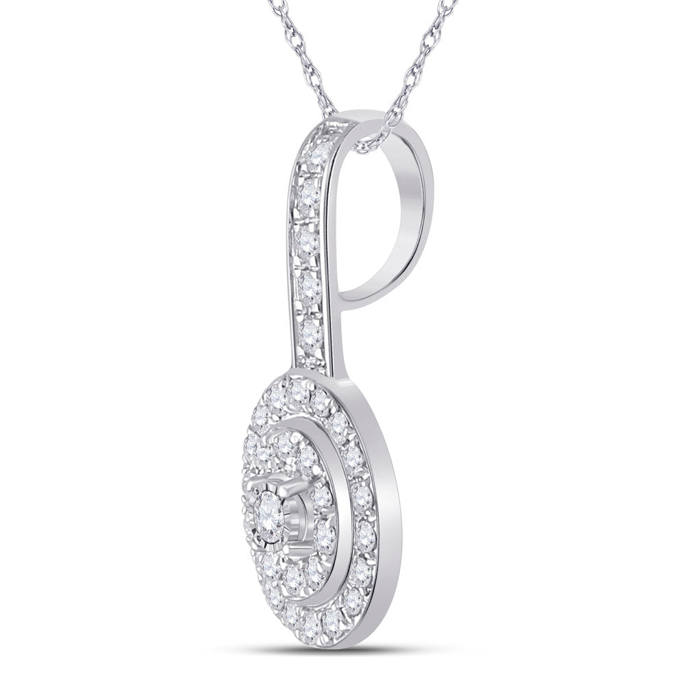10K Yellow Or White Or Rose Gold Womens Round Diamond Fashion Pendant