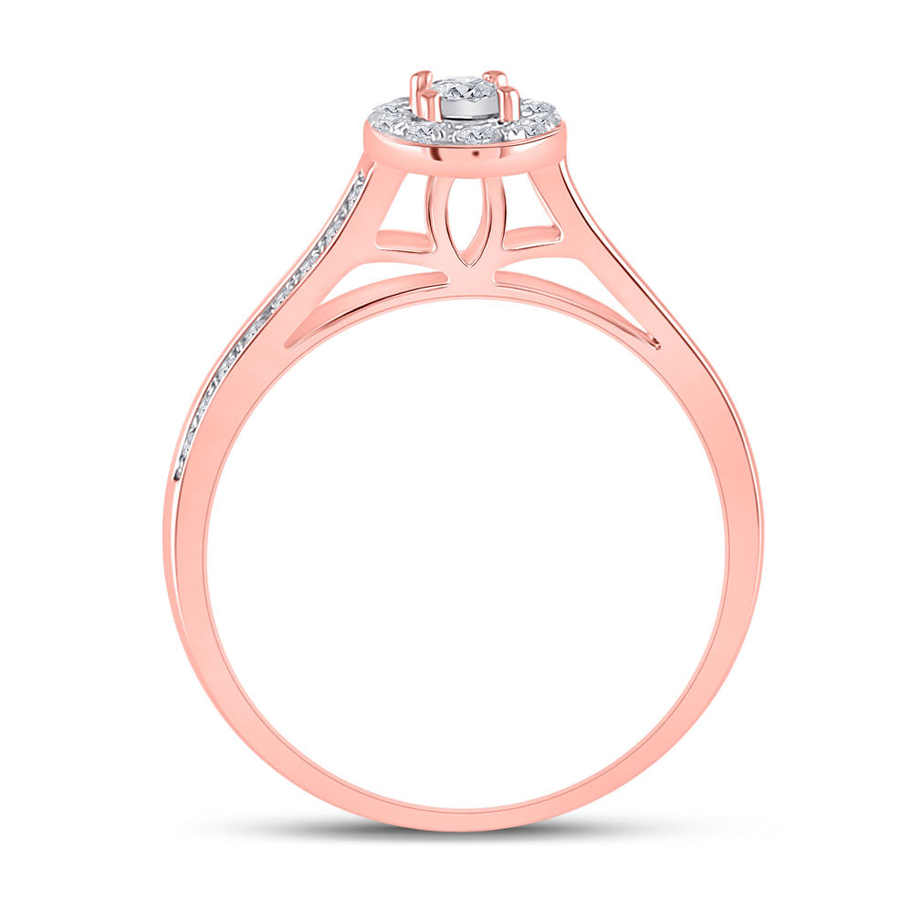 10K Rose Gold Round Diamond Bridal Wedding Ring Band Set 1/2 Cttw, Womens Size: 5-10