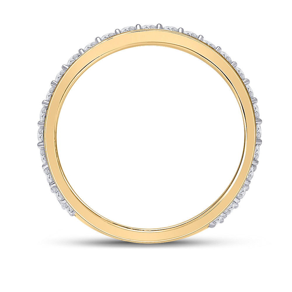 14K Yellow Or White Gold Mens Round Diamond Pave Band Ring 2-7/8 Cttw, Mens Size: 7-13