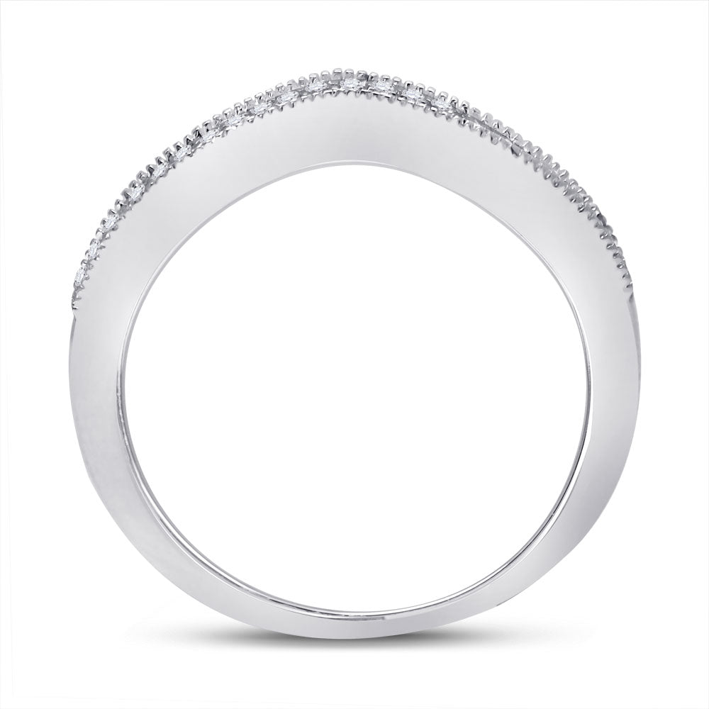 14K White Gold Womens Round Diamond Enhancer Wedding Band 1/12 Cttw, Womens Size: 5-10