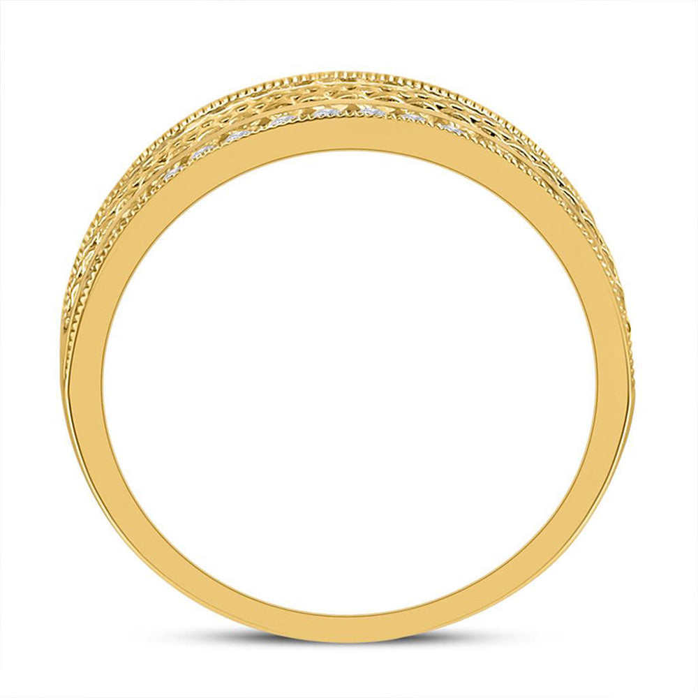 14K Yellow Gold Mens Round Diamond Wedding Band Ring 3/4 Cttw, Mens Size: 7-13