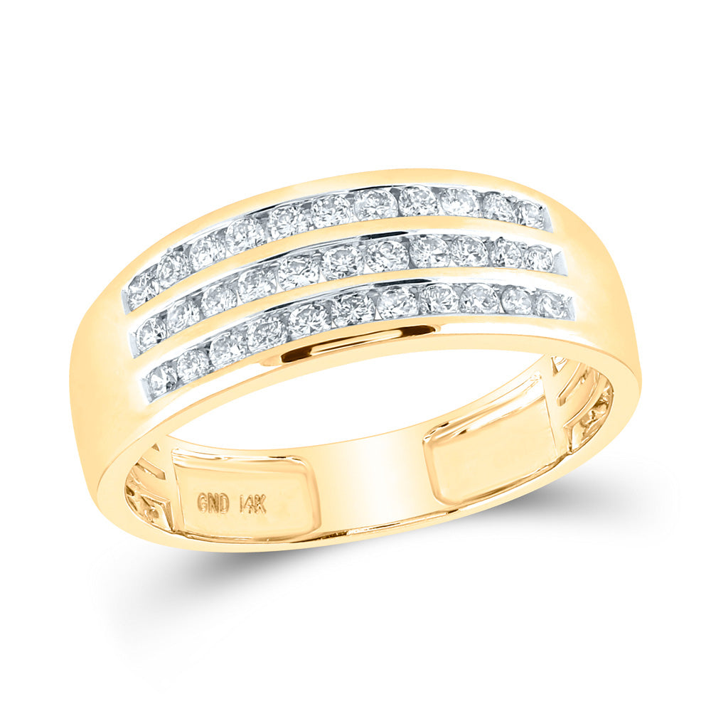 14K Yellow Gold His Hers Round Diamond Halo Matching Wedding Set 2 Cttw, Womens Size: 5-10, Mens Size: 7-13