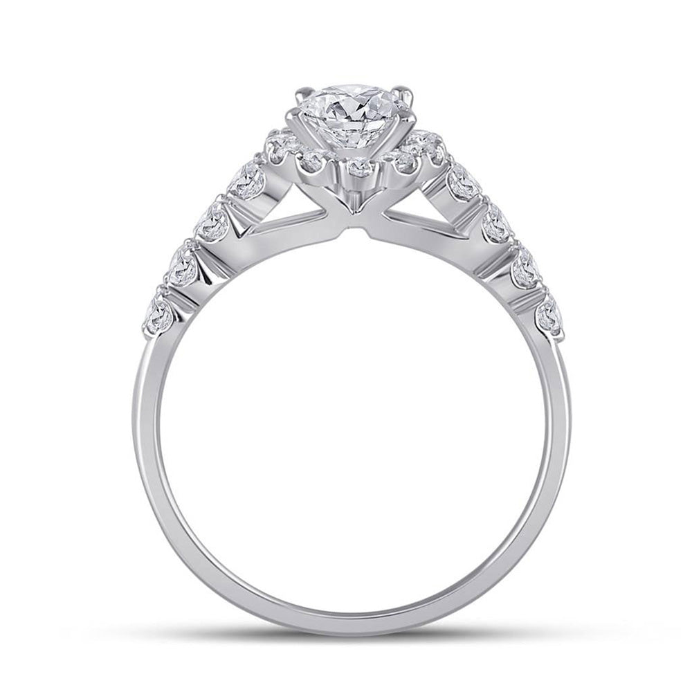 14K White Gold Oval Diamond Bridal Wedding Ring Band Set 2 Cttw, Womens Size: 5-10