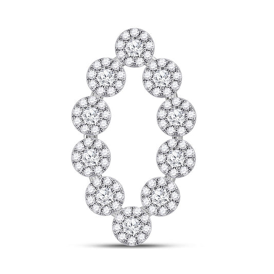 10K Yellow Gold Womens Round Diamond Fashion Pendant 3/4 Cttw