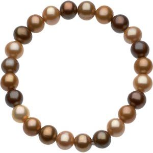 8.0-9.0 Mm Cultured Chocolate Freshwater Pearl Bracelet, Length: 7 In