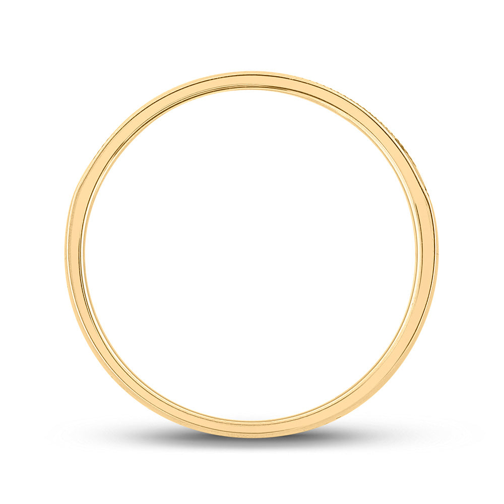 14K Yellow Gold Mens Round Diamond Wedding Band Ring 1/4 Cttw, Mens Size: 7-13
