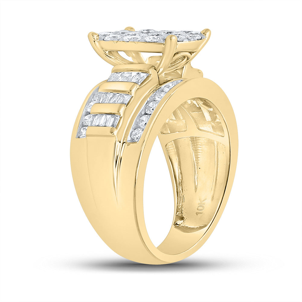 10K Yellow Gold Round Diamond Oval Bridal Wedding Engagement Ring 2 Cttw, Womens Size: 5-10