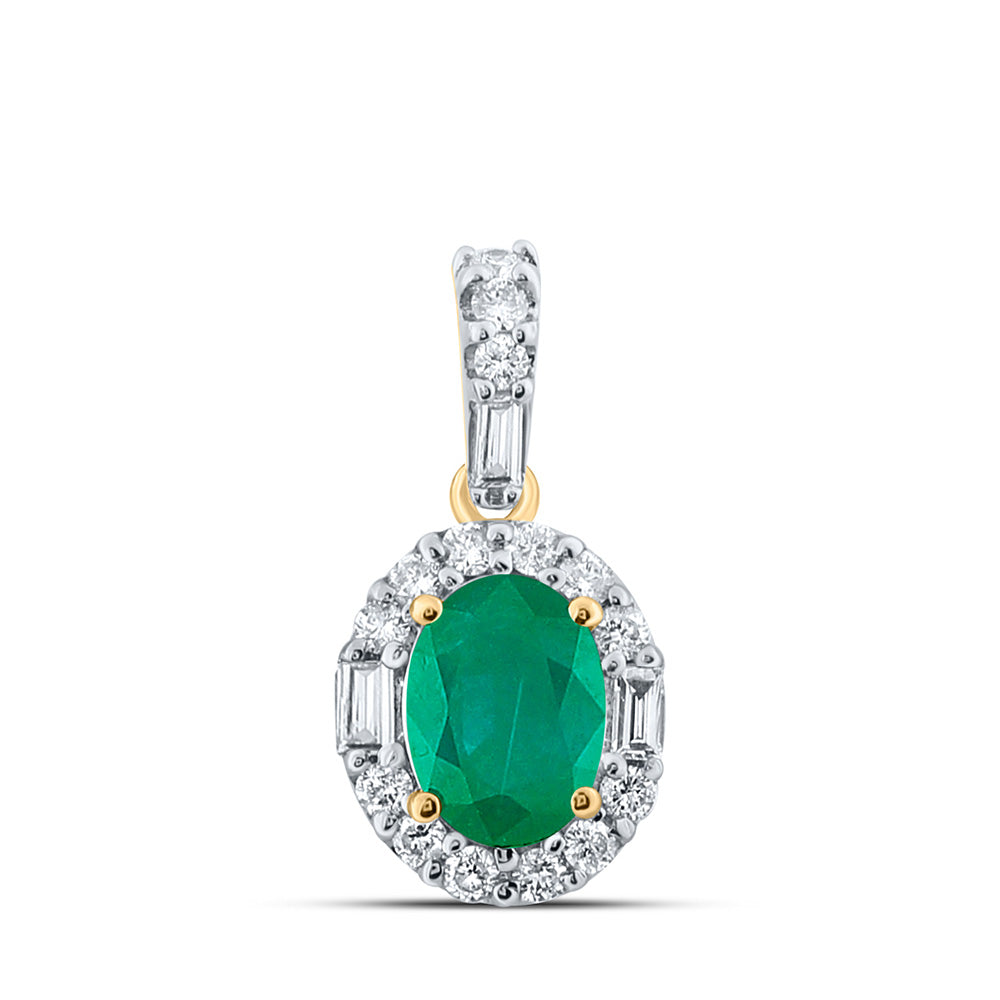14K White Or Yellow Gold Womens Diamond Oval Diamond Oval Pendant