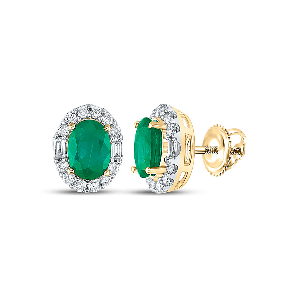 14K White Or Yellow Gold Womens Oval Diamond Fashion Earrings