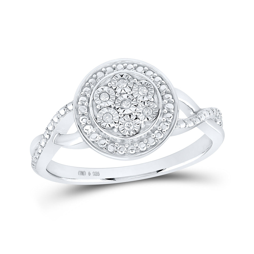 Sterling Silver Womens Round Diamond Circle Ring .03 Cttw, Womens Size: 5-10