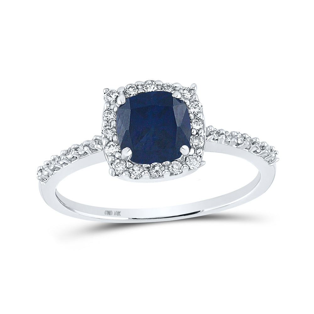 10K Yellow Or White Gold Womens Cushion Synthetic Diamond Solitaire Ring, Womens Size: 5-10