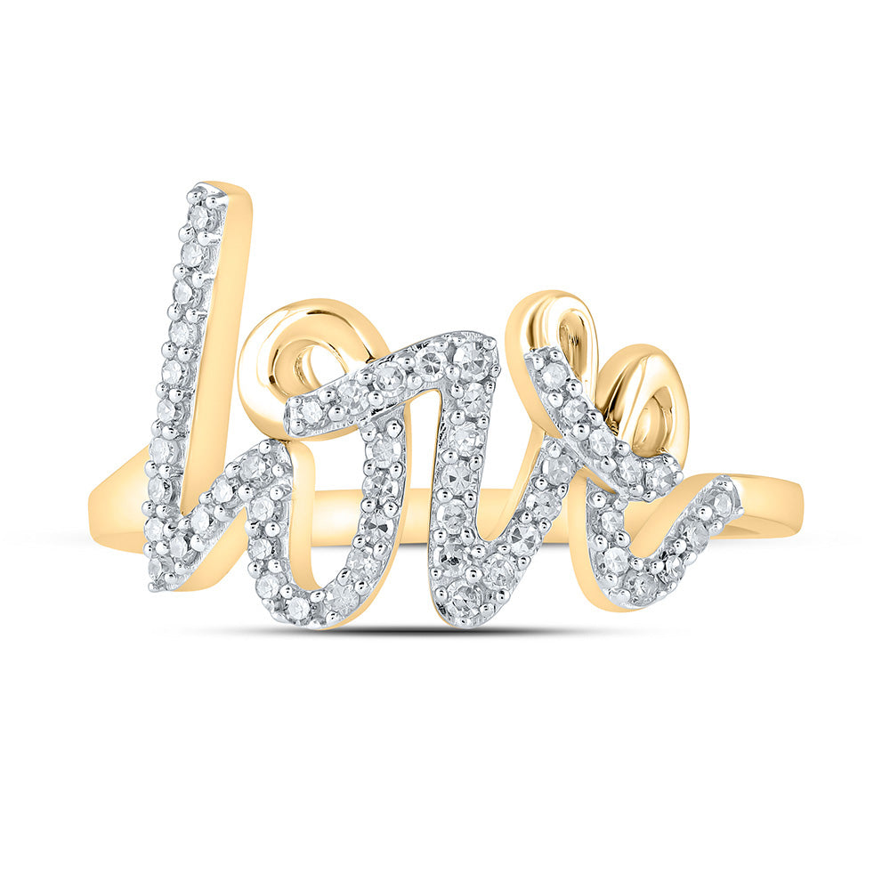 10K Yellow Or White Or Rose Gold Womens Round Diamond Love Fashion Ring , Womens Size: 5-10
