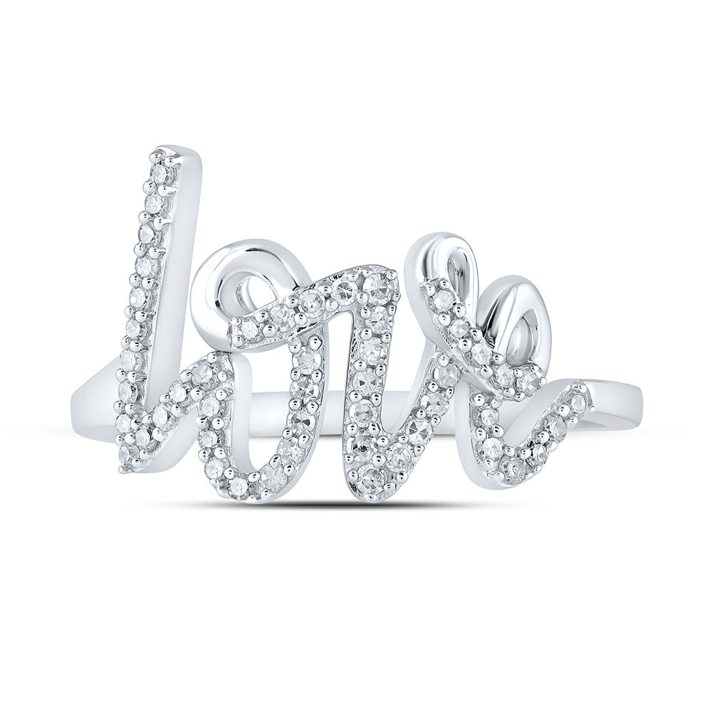 10K Yellow Or White Or Rose Gold Womens Round Diamond Love Fashion Ring , Womens Size: 5-10