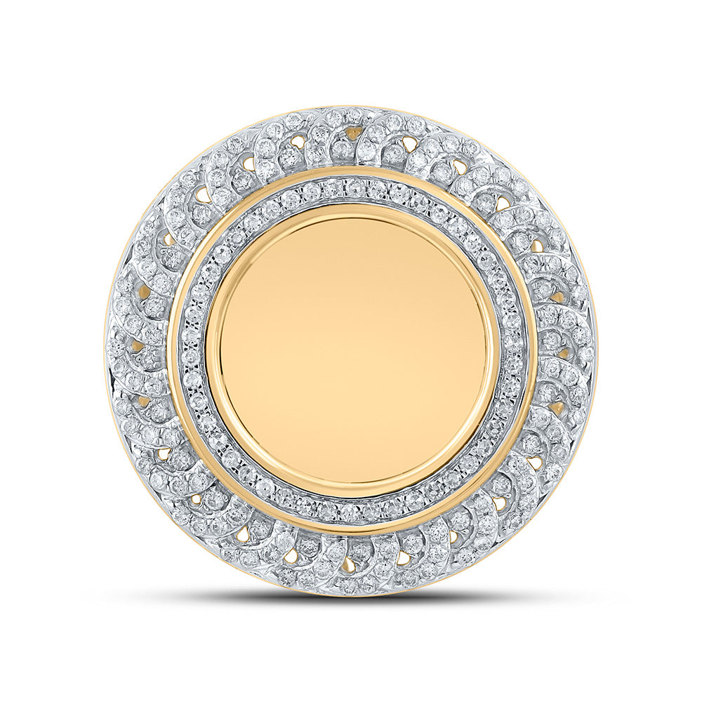 10K Yellow Gold Mens Round Diamond Nugget Memory Circle Ring 5/8 Cttw, Mens Size: 7-13