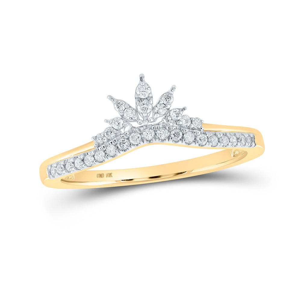 10K White Or Yellow Gold Womens Round Diamond Enhancer Wedding Band , Womens Size: 5-10