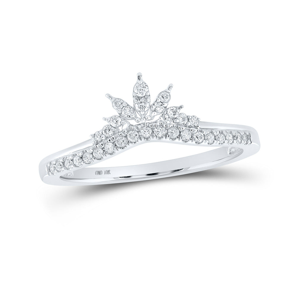10K White Or Yellow Gold Womens Round Diamond Enhancer Wedding Band , Womens Size: 5-10