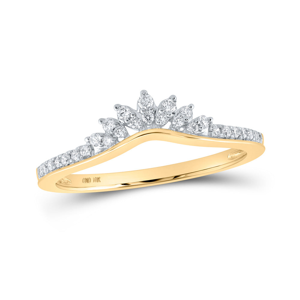 10K Yellow Or White Or Rose Gold Womens Round Diamond Enhancer Wedding Band , Womens Size: 5-10
