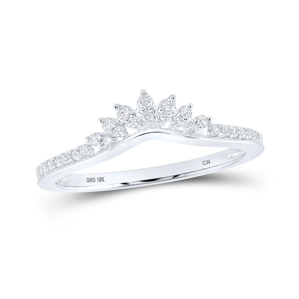 10K Yellow Or White Or Rose Gold Womens Round Diamond Enhancer Wedding Band , Womens Size: 5-10